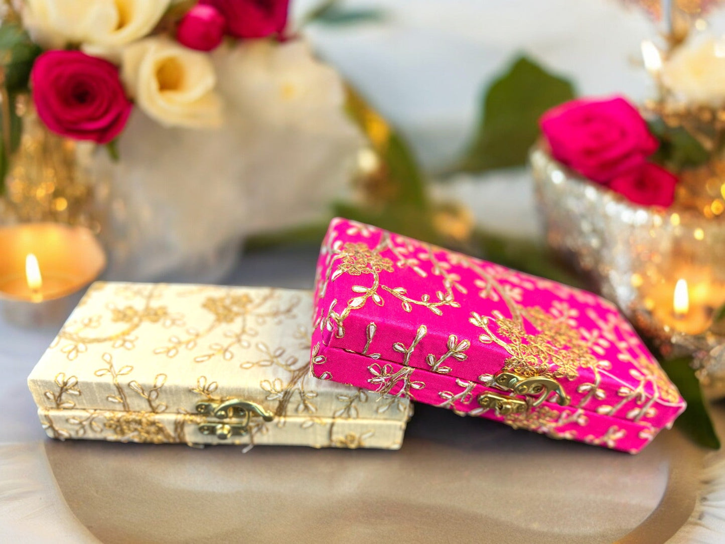 Gift Box with Embroidery, Set of 2