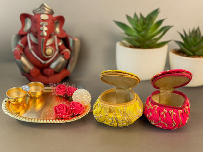 Matki Style Box with Embroidery, Set of 2