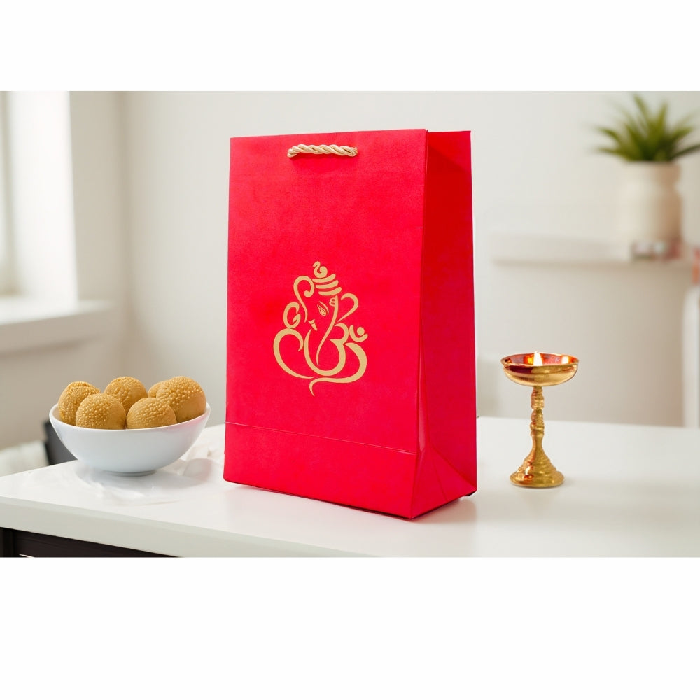Ganesha / Ganpati Printed Paper Bag, Set of 10