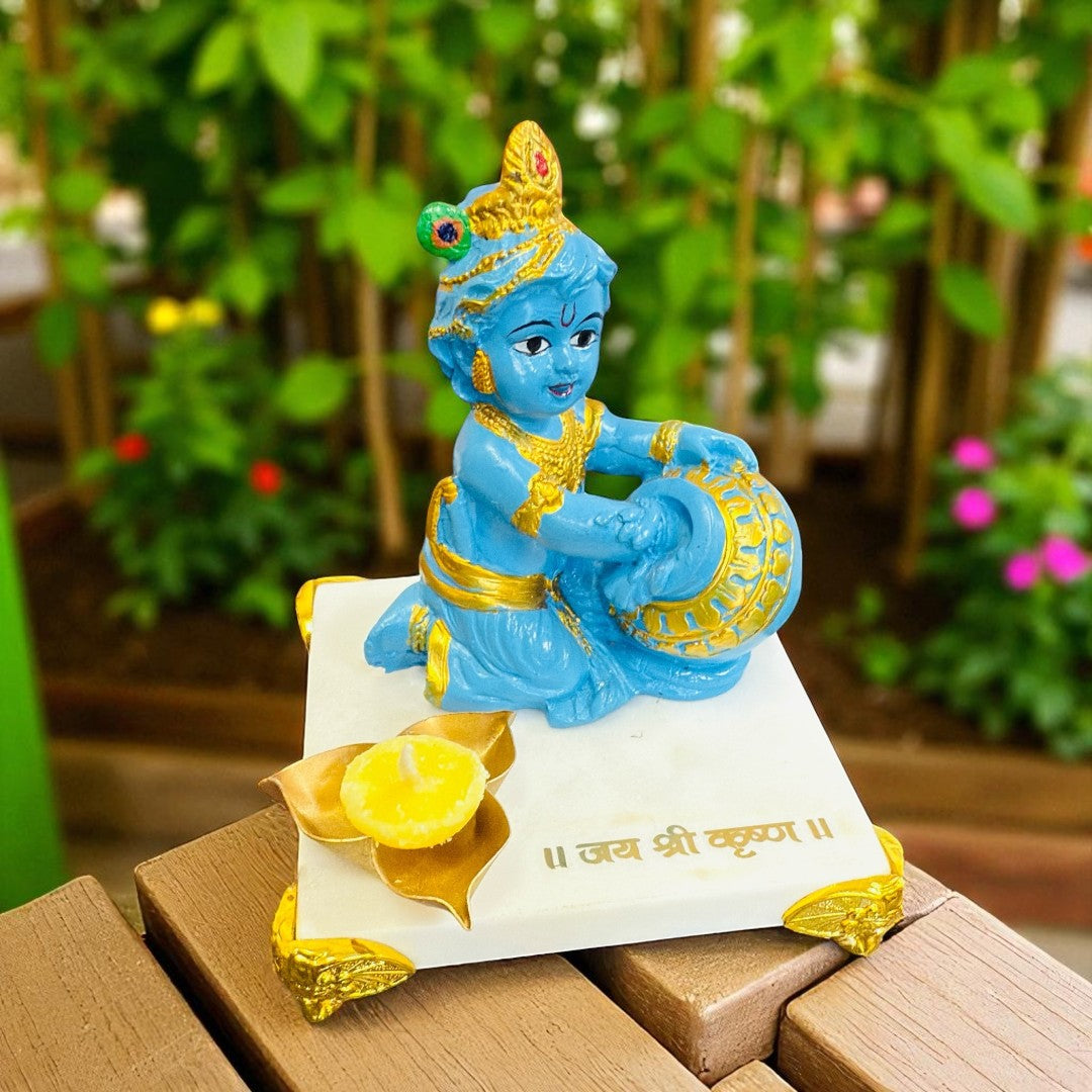 Laddu Gopal Ji on Marble Chowki