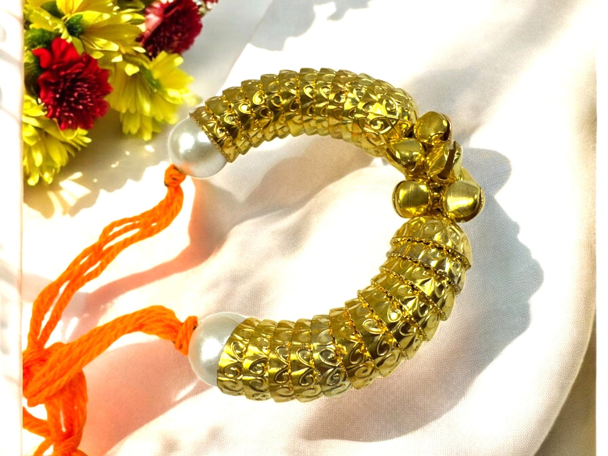 Beautiful Ghungroo & Shell Bracelet on Wrist