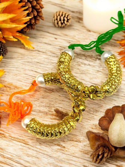Beautiful Ghungroo & Shell Bracelet Pair