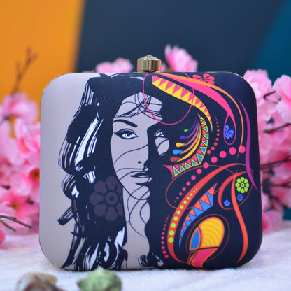 Multicolor Boho Women Printed Clutch