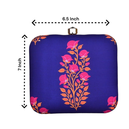 Pink Floral Box Clutch - Dimensions