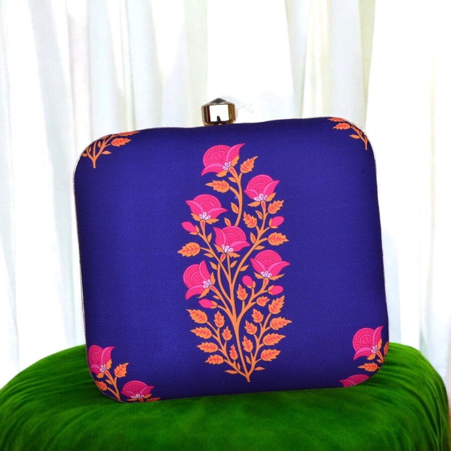 Pink Floral Box Clutch