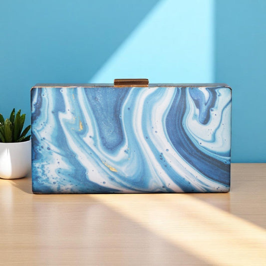 Indian Ethnic Designer Blue & White Marble Print