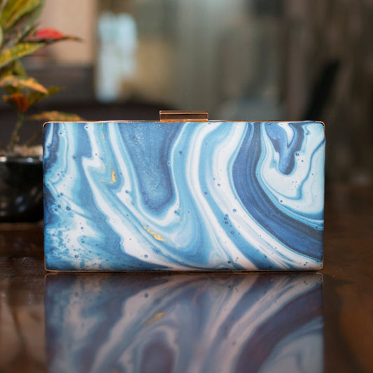 Indian Ethnic Designer Blue & White Marble Print