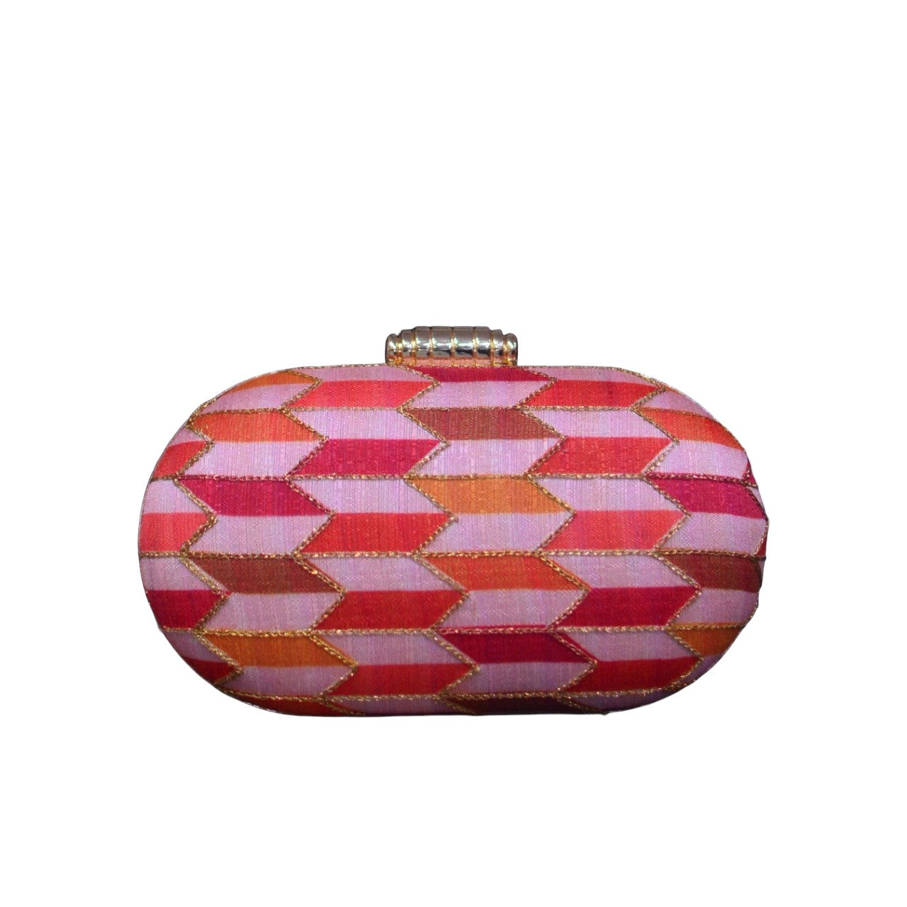 Pink Cylindrical Clutch - White BG