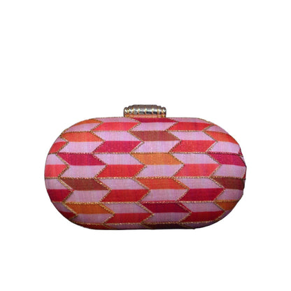 Pink Cylindrical Clutch - White BG