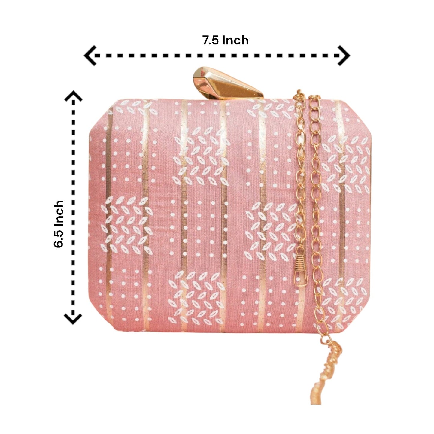 Exclusive Baby Pink Box Clutch with Block Print