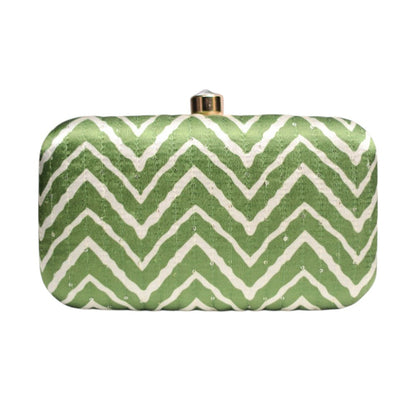 Exclusive Lehariya Green Clutch