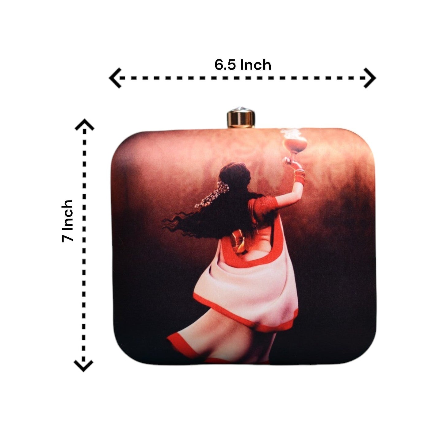 Exclusive Box Clutch with Dhunuchi Portrait