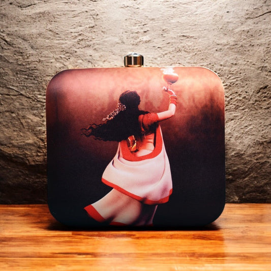Exclusive Box Clutch with Dhunuchi Portrait