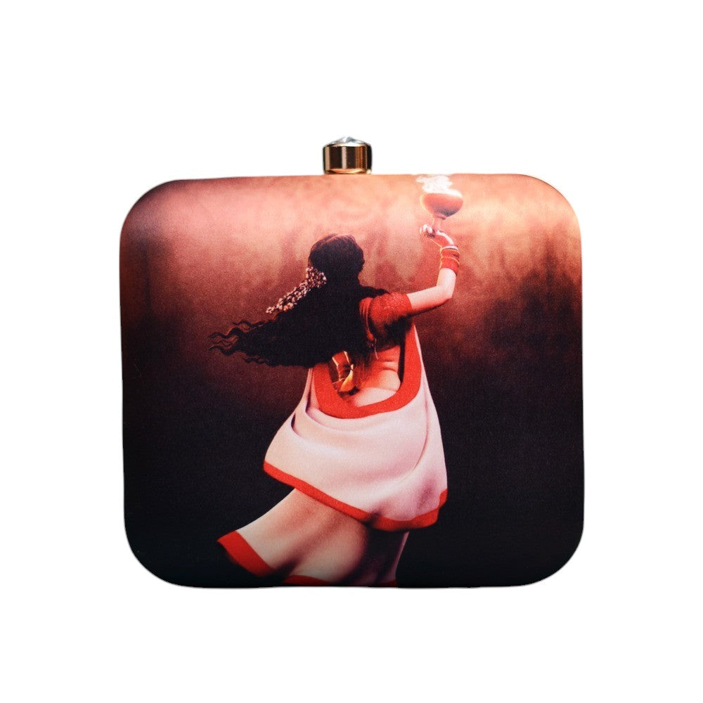 Exclusive Box Clutch with Dhunuchi Portrait