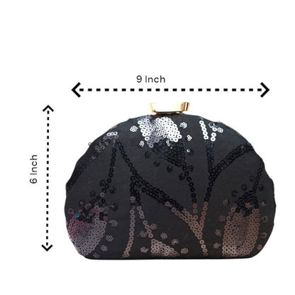 Indian Ethnic Designer Sequence Work Clutch with Unique Shape