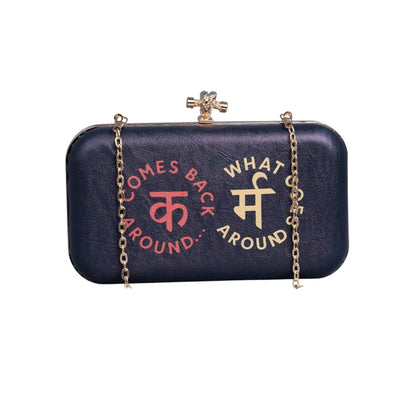 Indian Ethnic Designer "Karma" Printed Leatherette Clutch