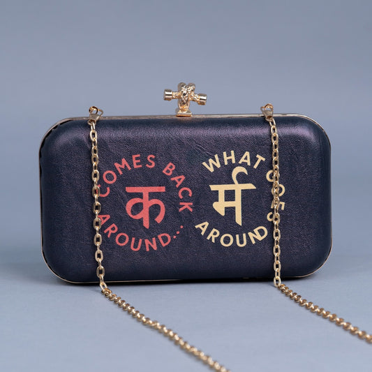 Indian Ethnic Designer "Karma" Printed Leatherette Clutch