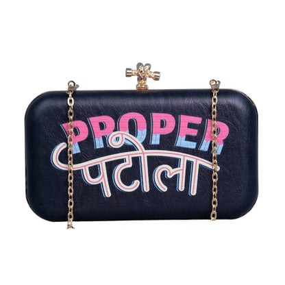 "Proper Patola" Printed Leatherette Clutch