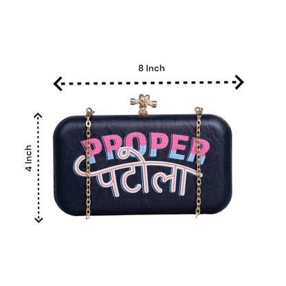 "Proper Patola" Printed Leatherette Clutch