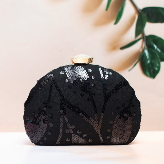 Indian Ethnic Designer Sequence Work Clutch with Unique Shape