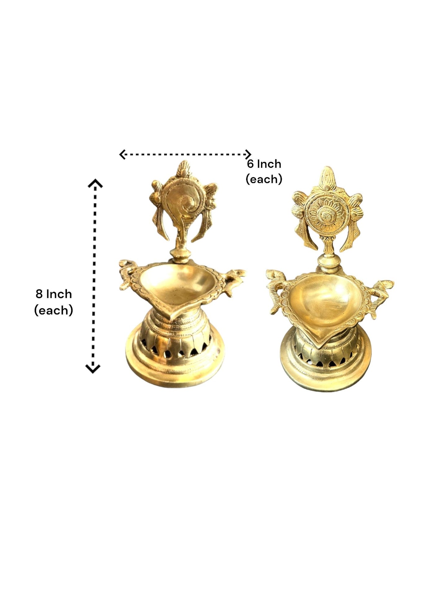 Shankh & Chakra Diya with Peacock