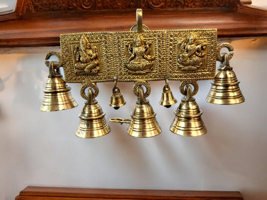 Ganesha, Laxmi & Saraswati Hanging Bells