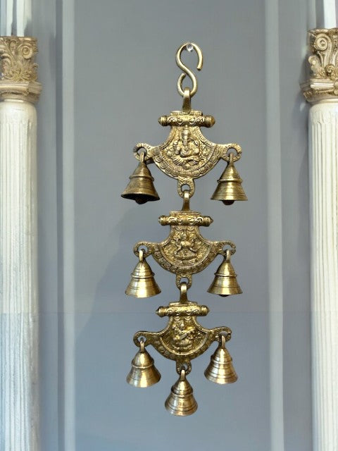 Ganesha, Laxmi & Saraswati Hanging Bell