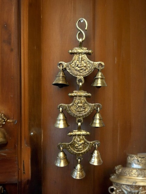 Ganesha, Laxmi & Saraswati Hanging Bell