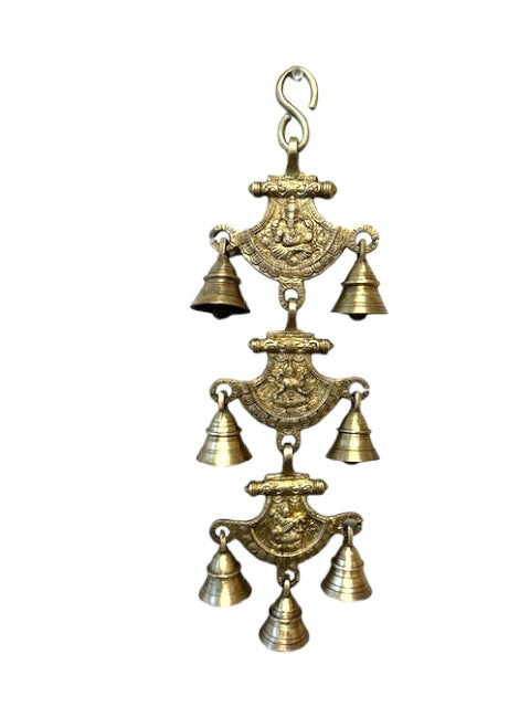 Ganesha, Laxmi & Saraswati Hanging Bell