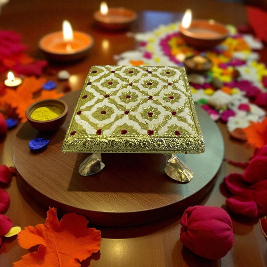 Metal Bajot or Pooja Chowki  - Set of 3