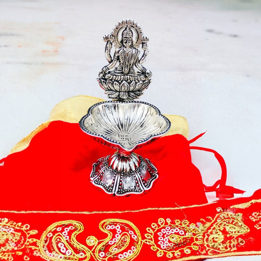 Antique German silver Laxmi Diya - Set of 5