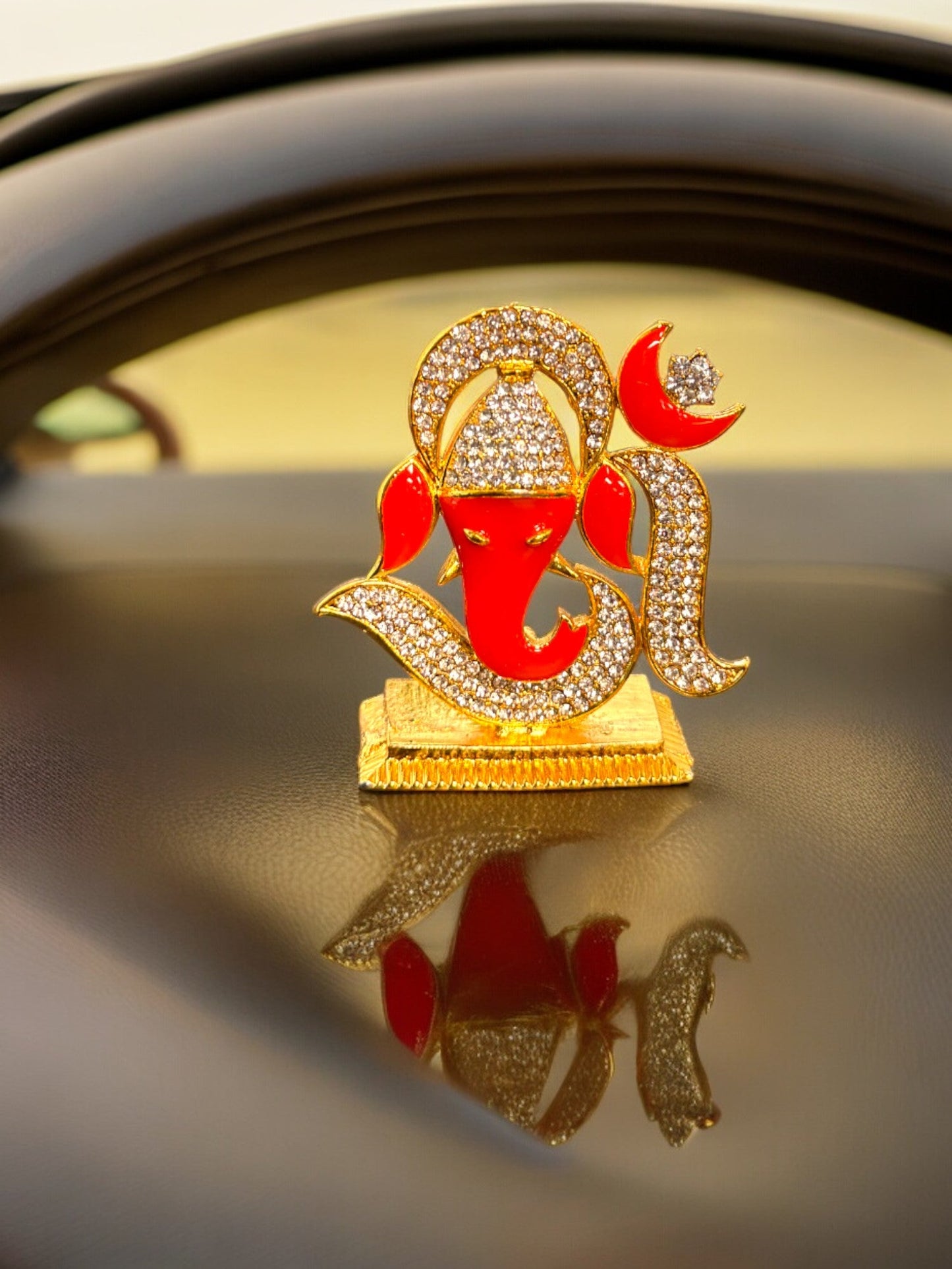 Stone Studded OM & Ganesha Idol