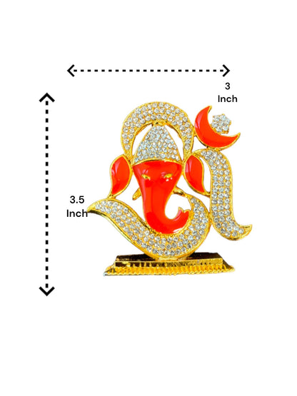 Stone Studded OM & Ganesha Idol