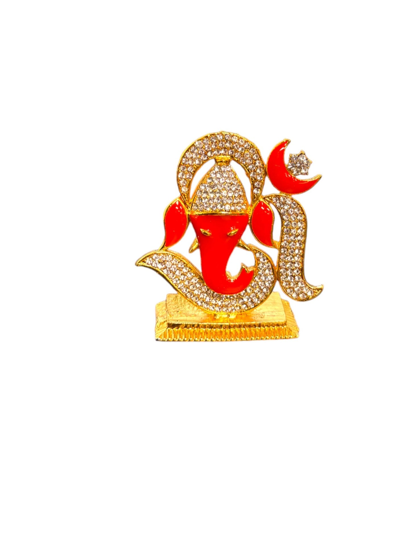 Stone Studded OM & Ganesha Idol