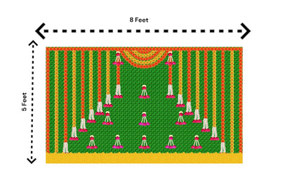 Traditional Indian Backdrop for Diwali, Wedding, Housewarming - 5 x 8 Feet Fabric Backdrop (1006)