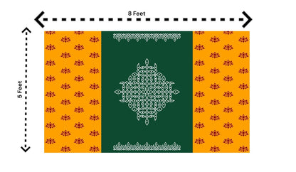 5x8 Feet Fabric Reusable Muggu or Kolam Backdrop Banner for Wedding, Seemantham Ceremony, Muggu Housewarming, any Auspicious occasions or pooja (1007)