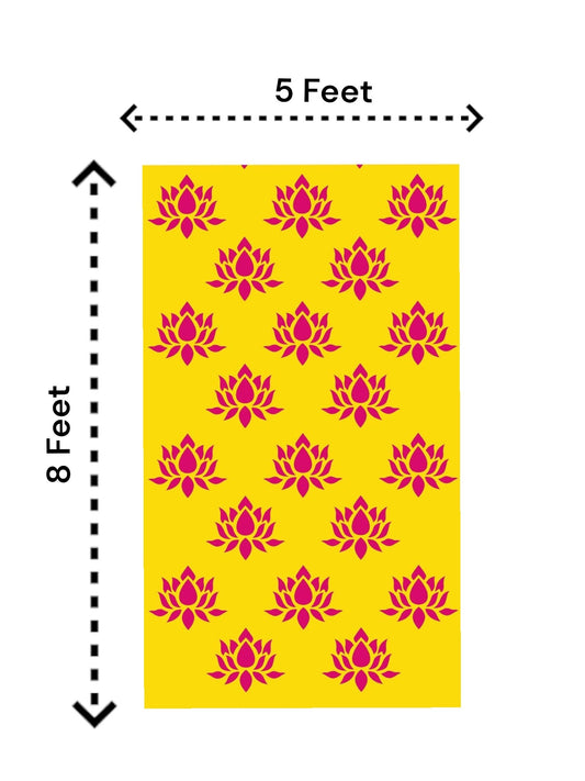 8x5 Feet Fabric Reusable Big Lotus Backdrop Banner for Wedding, Seemantham Ceremony,Housewarming, any Auspicious occasions (1076)