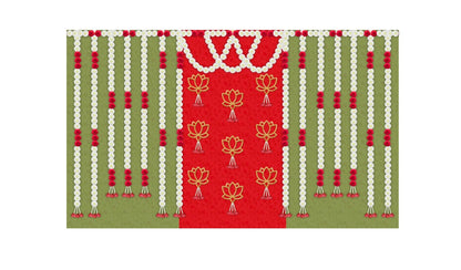 5x8 Feet Fabric Reusable Backdrop Banner for Wedding, Seemantham Ceremony, Housewarming, any Auspicious Occasions or pooja (1123)