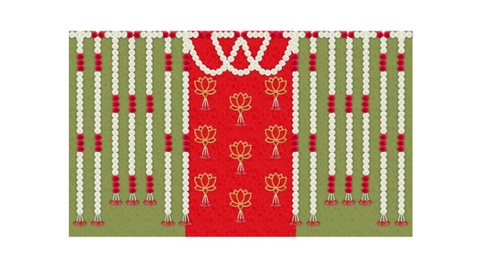 5x8 Feet Fabric Reusable Backdrop Banner for Wedding, Seemantham Ceremony, Housewarming, any Auspicious Occasions or pooja (1123)