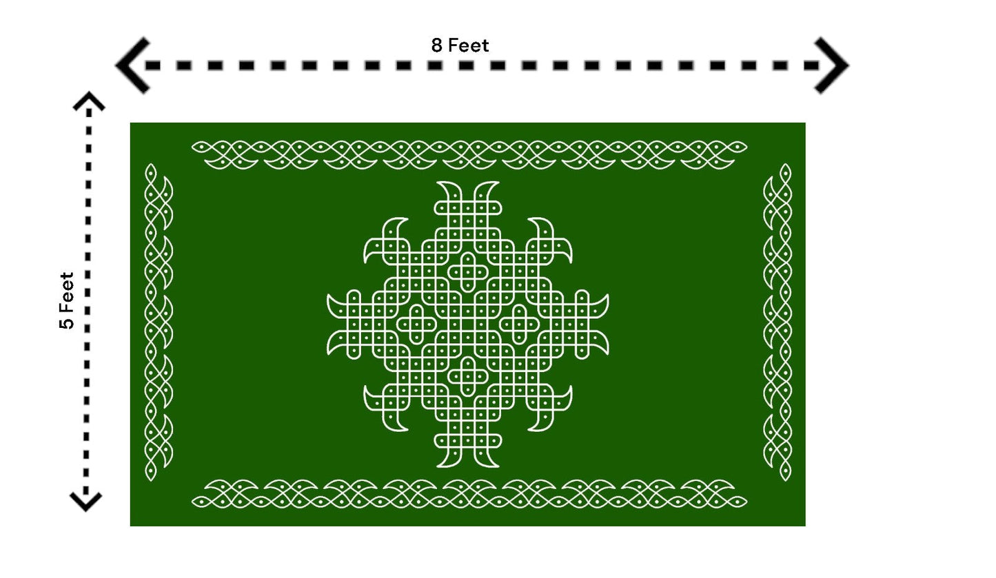 5x8 Feet Fabric Reusable Muggu or Kolam Backdrop Banner for Wedding, Seemantham Ceremony, Housewarming, any Auspicious occasions or pooja (1135)