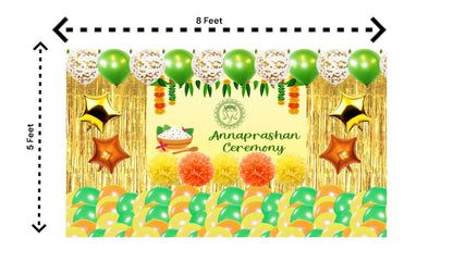5x8 Feet Fabric Reusable Annaprashan Ceremony Backdrop Banner