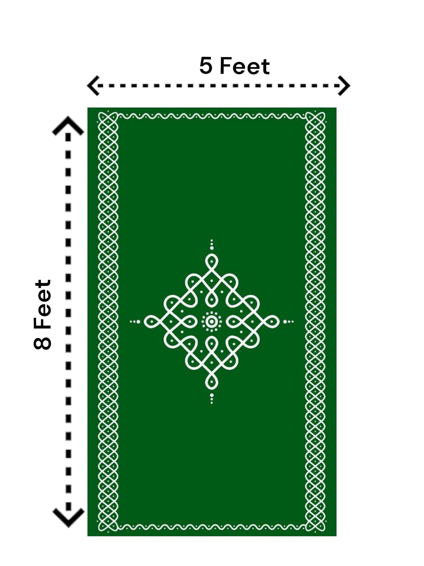 8x5 Feet Fabric Reusable Muggu or Kolam Backdrop Banner for Wedding, Seemantham Ceremony, Housewarming, any Auspicious occasions or pooja (AS1117)