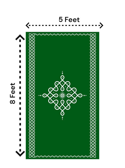 8x5 Feet Fabric Reusable Muggu or Kolam Backdrop Banner for Wedding, Seemantham Ceremony, Housewarming, any Auspicious occasions or pooja (AS1117)