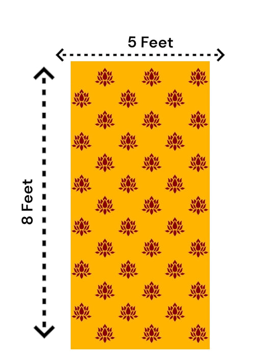 8x5 Feet Fabric Reusable Big Lotus Backdrop Banner for Wedding, Seemantham Ceremony, Housewarming, any Auspicious occasions (AS1382)