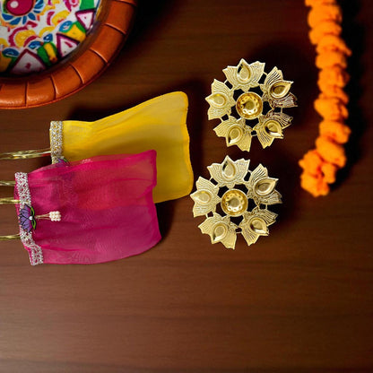Lotus Urli with Tissue Bags Combo - Return Gifts for Housewarming, Diwali or Puja