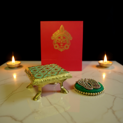 Metal Bajot or Pooja Chowki/ Manai