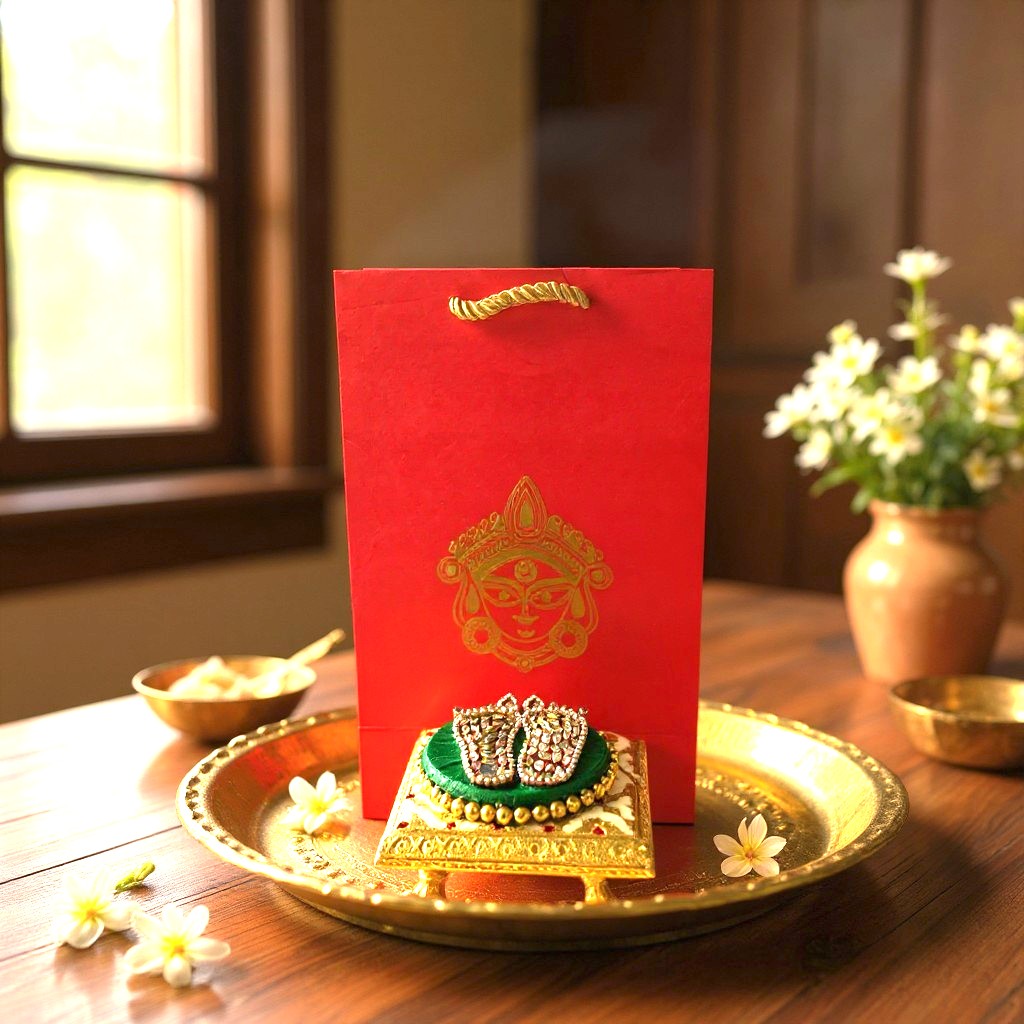 Ready to Give Combo of Laxmi Charan & Bajot in Durga Paper Bag