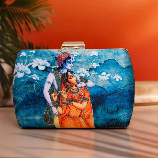 Radha Krishna Printed Clutch