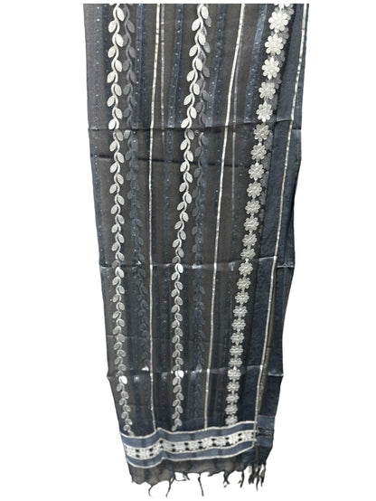 Dupatta with Silver Gota Work