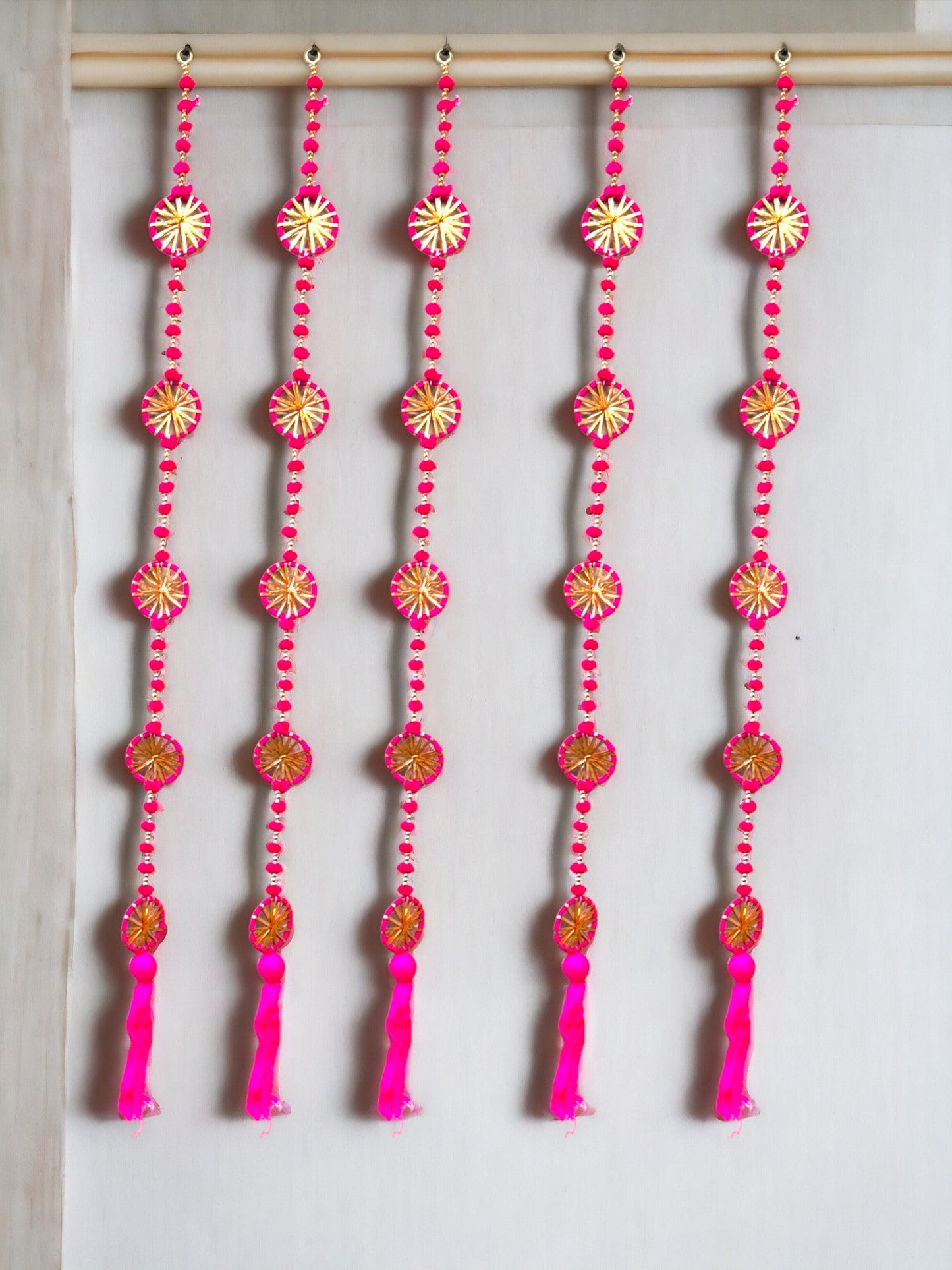 Gota Ring, PomPom & Beads Lari, Set of 5